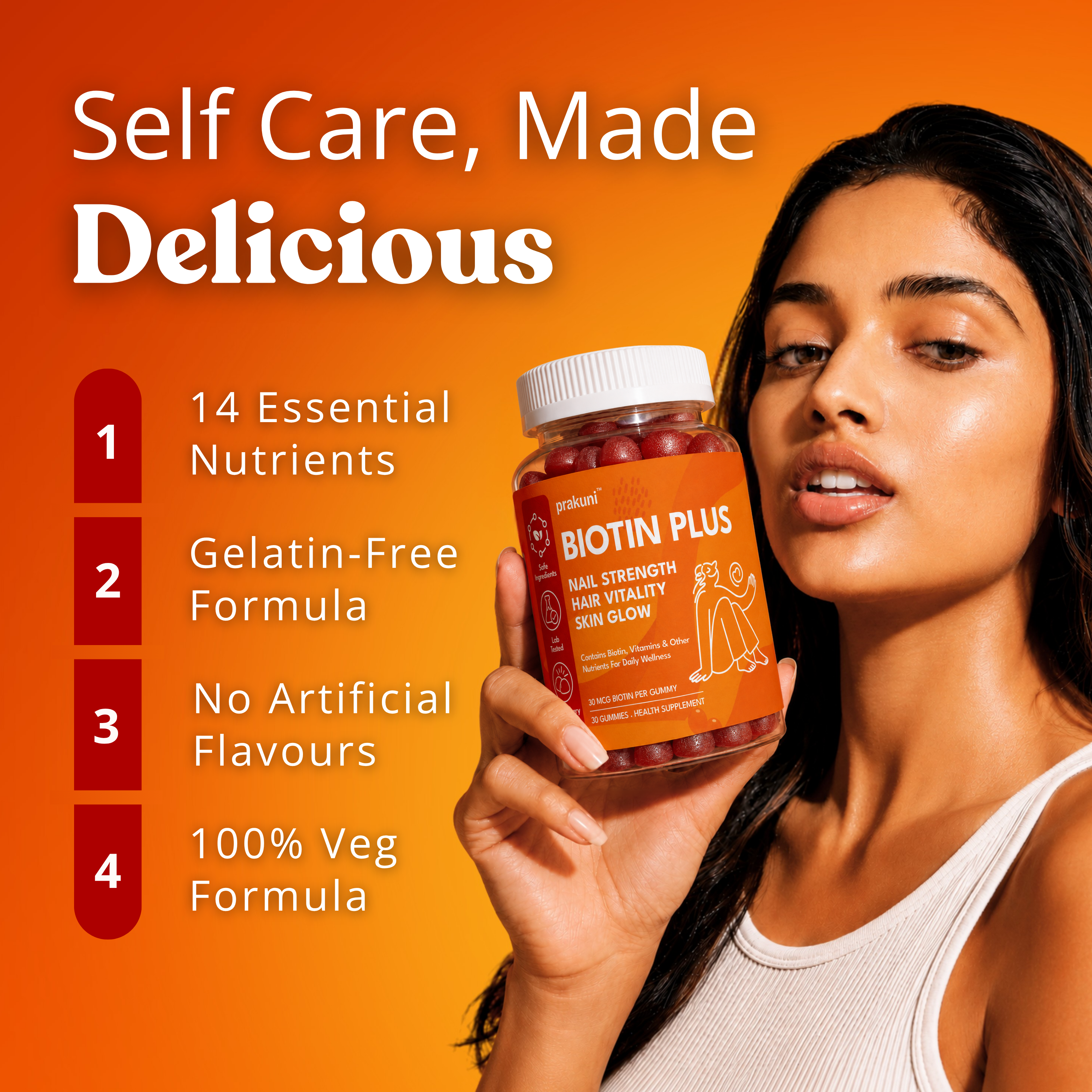 Biotin Gummies for Hair, Skin & Nails