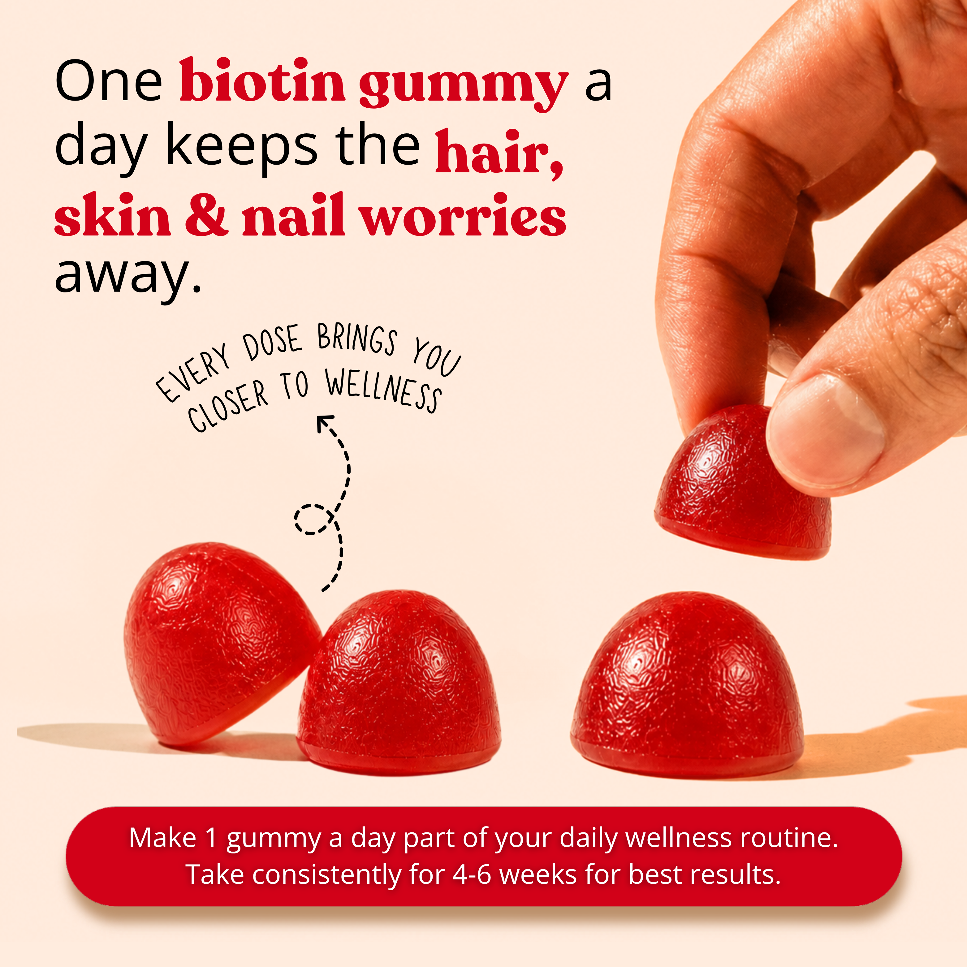 Biotin Gummies for Hair, Skin & Nails